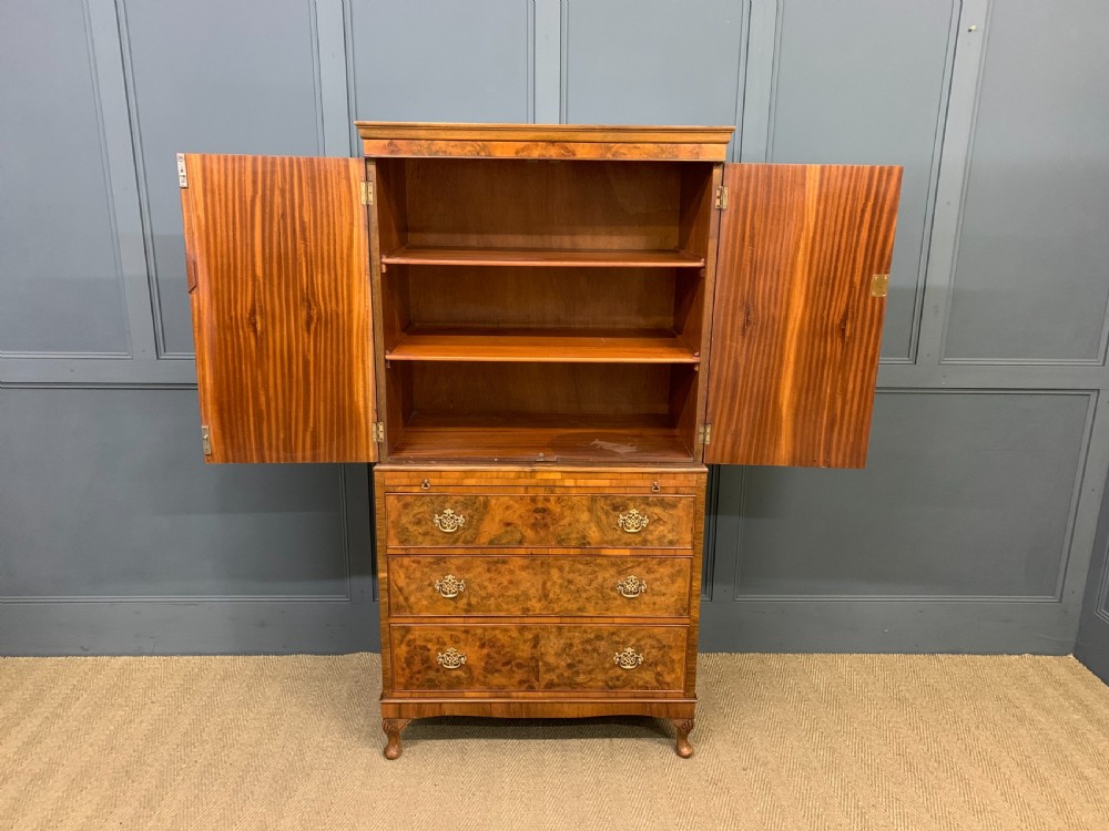 Burr Walnut Linen Press View X