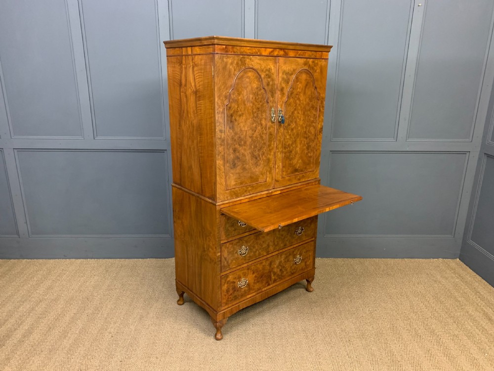 Burr Walnut Linen Press View XIV