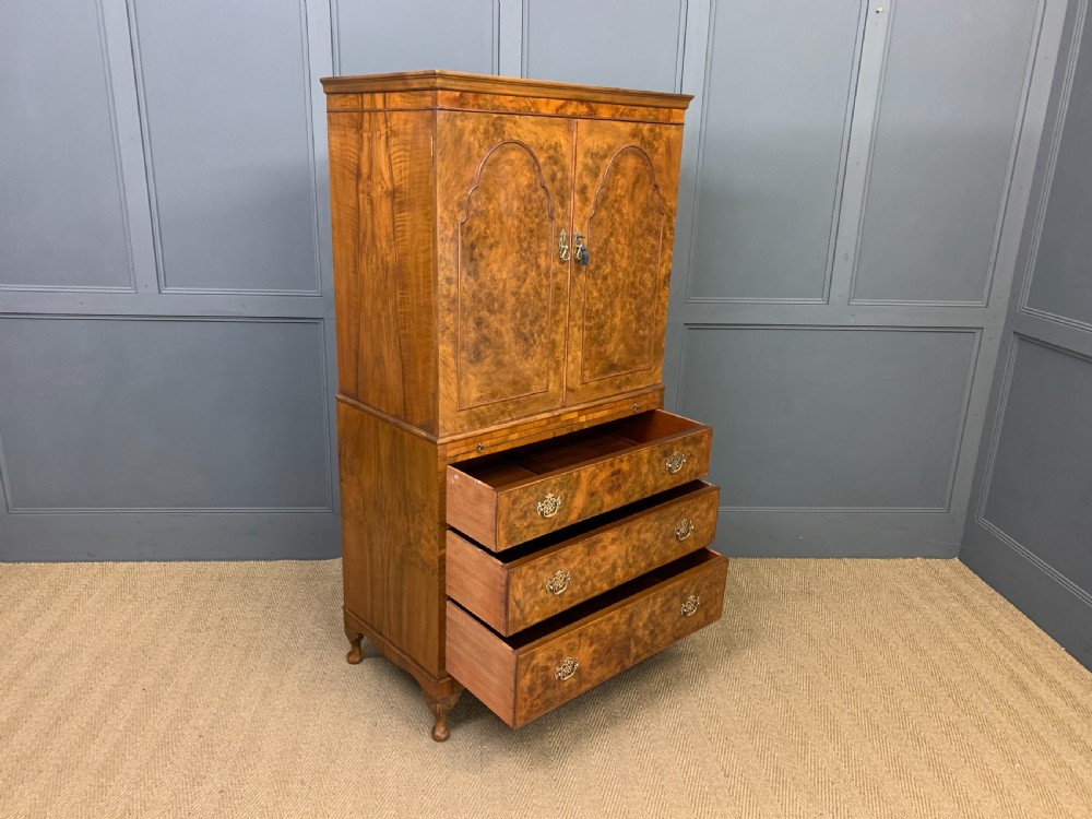 Burr Walnut Linen Press View XV