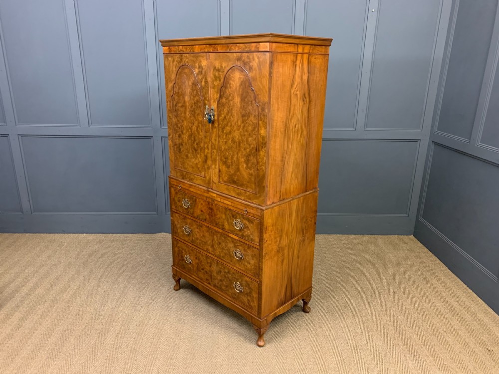 Burr Walnut Linen Press View XVII