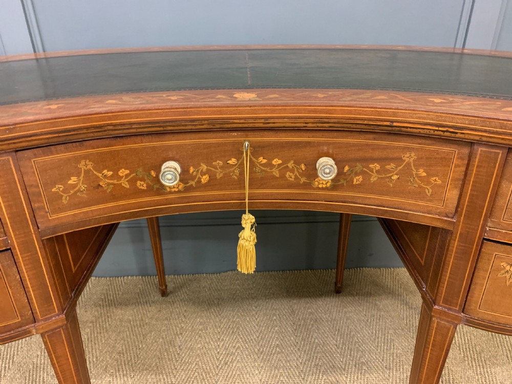Inlaid Mahogany Kidney Shaped Desk by Jas Shoolbred View VI
