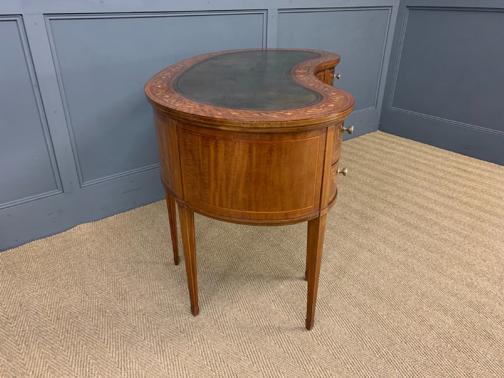 Inlaid Mahogany Kidney Shaped Desk by Jas Shoolbred View XI