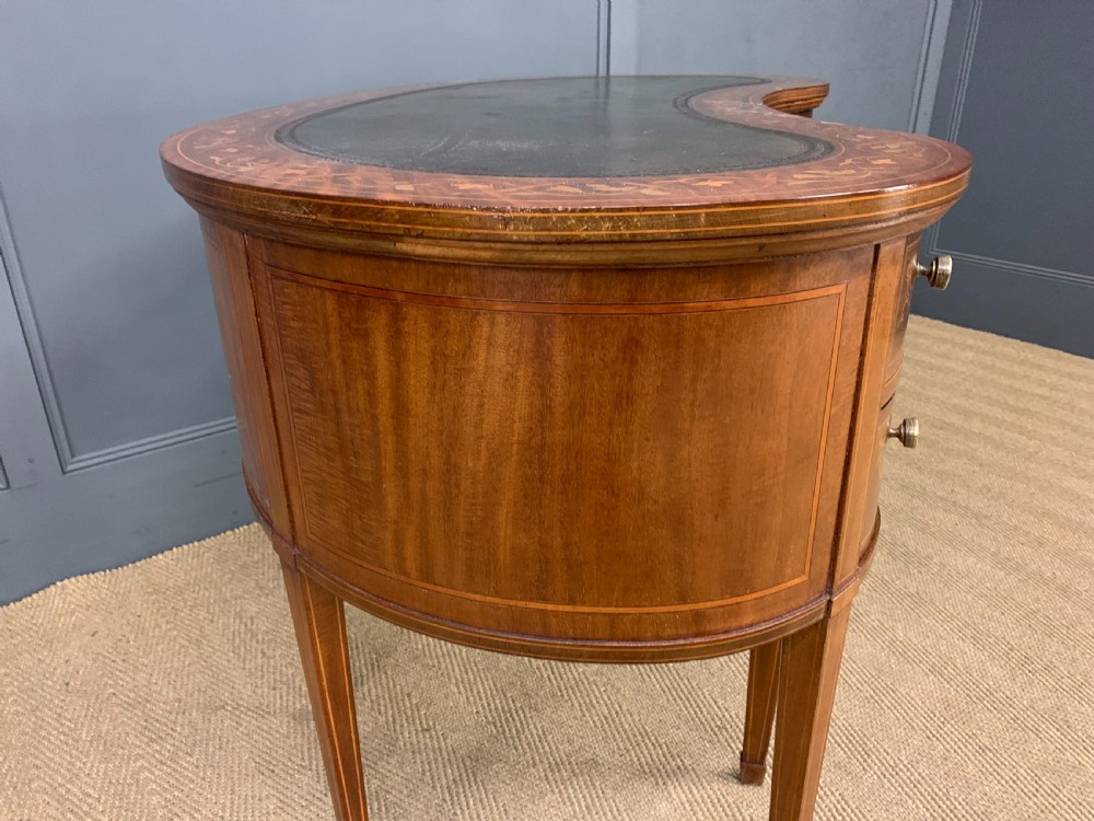Inlaid Mahogany Kidney Shaped Desk by Jas Shoolbred View XII