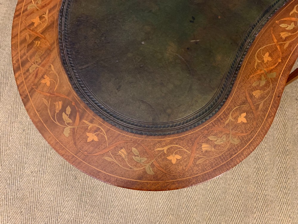 Inlaid Mahogany Kidney Shaped Desk by Jas Shoolbred View XIII