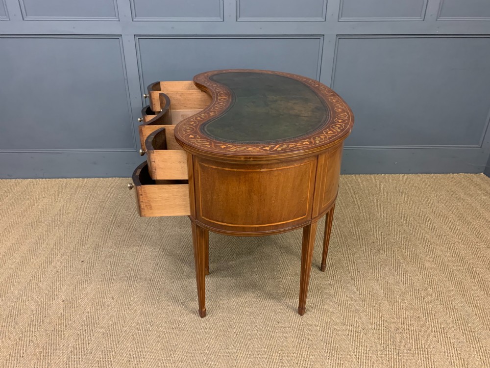Inlaid Mahogany Kidney Shaped Desk by Jas Shoolbred View XVI