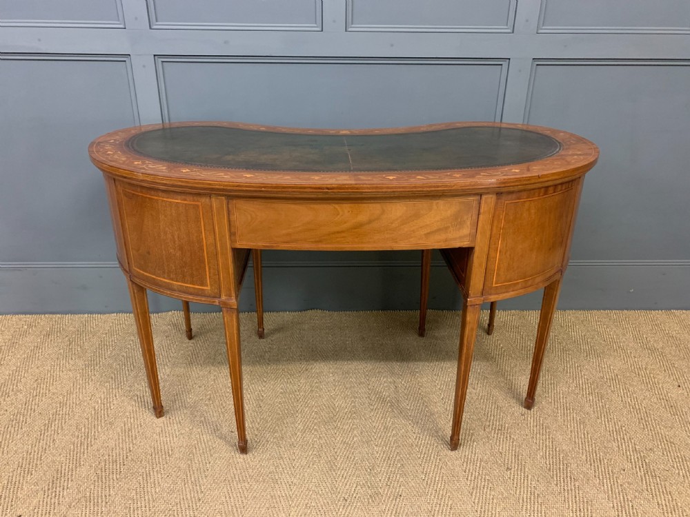 Inlaid Mahogany Kidney Shaped Desk by Jas Shoolbred View XVII
