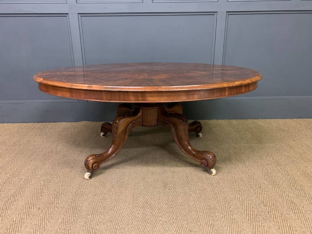 Victorian Oval Burr Walnut Coffee Table View II