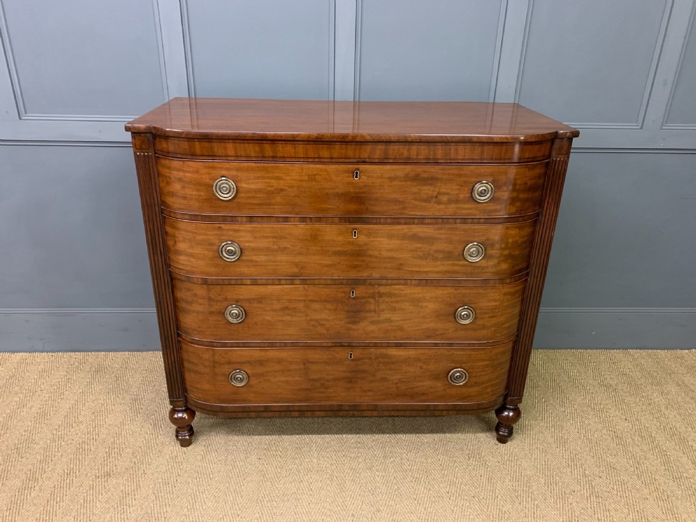Ebony Inlaid Georgian Mahogany Chest of Drawers View II