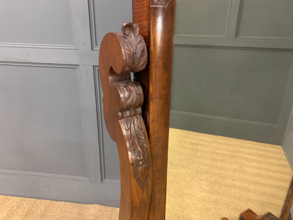 Victorian Carved Mahogany Cheval Mirror View VIII