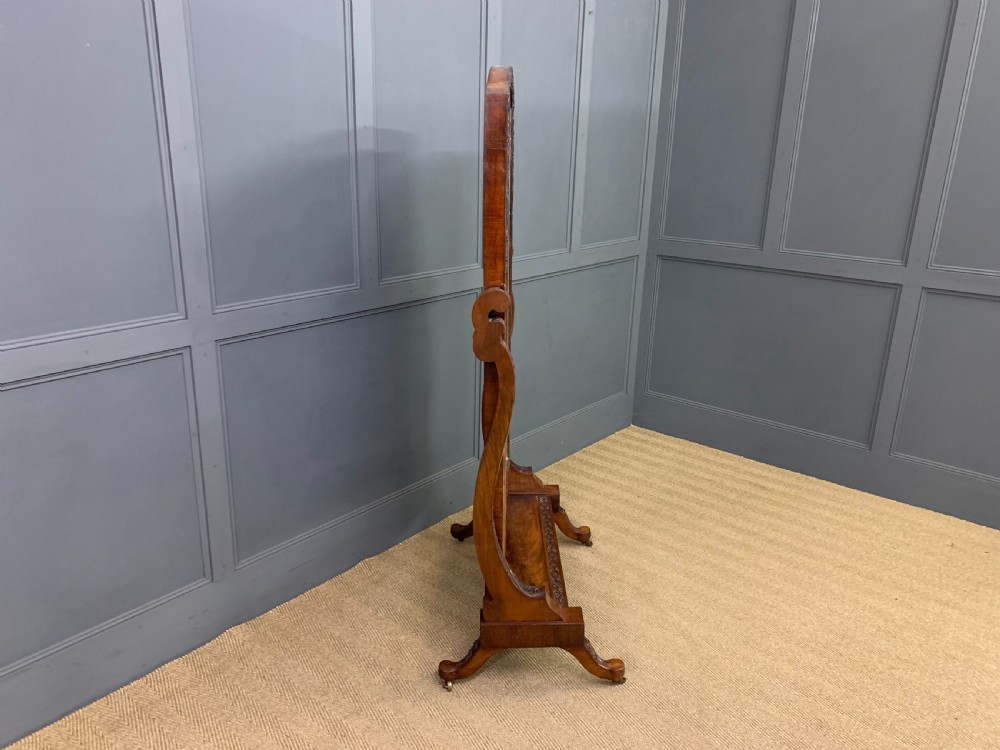 Victorian Carved Mahogany Cheval Mirror View X