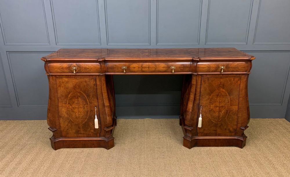 Large Burr Walnut Pedestal Sideboard View II