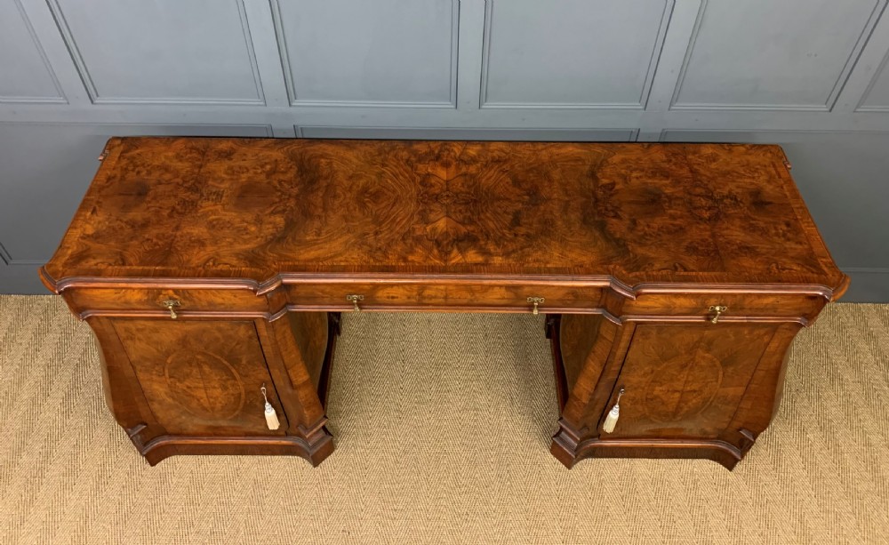 Large Burr Walnut Pedestal Sideboard View XI