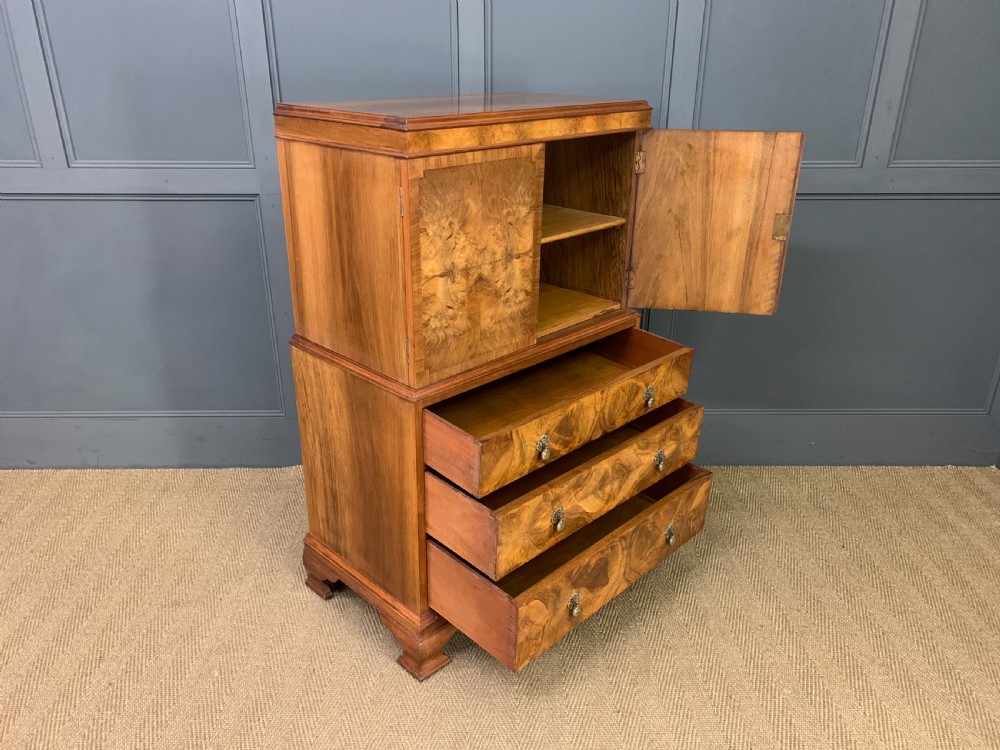 Burr Walnut Linen Press View VII