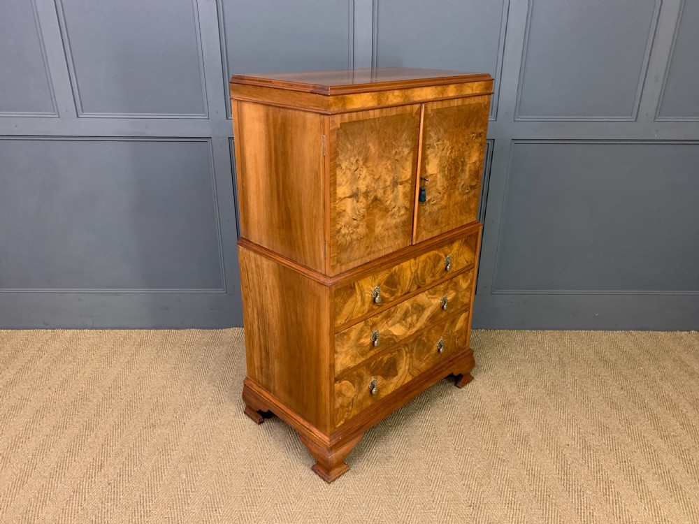 Burr Walnut Linen Press View VIII