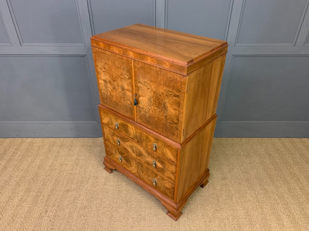 Burr Walnut Linen Press View XI