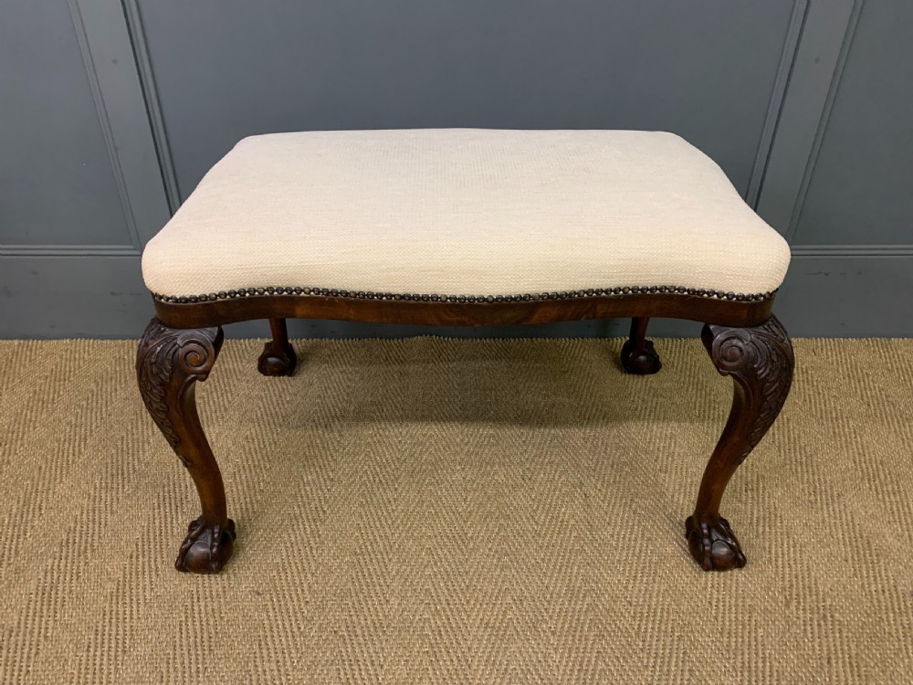 Large Mahogany Chippendale Style Stool