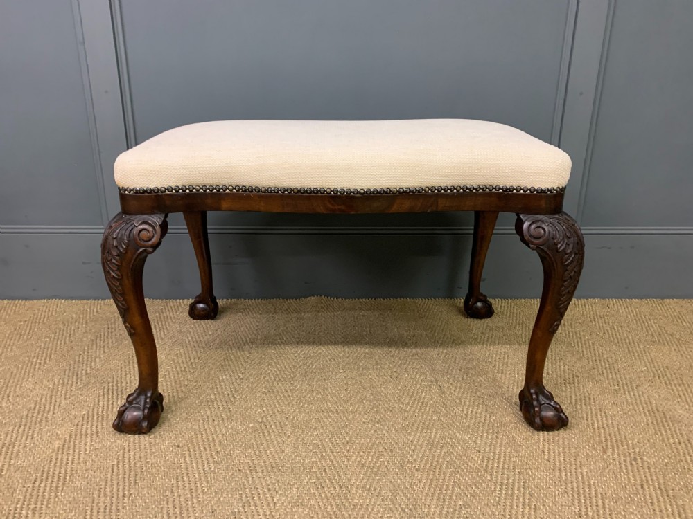 Large Mahogany Chippendale Style Stool View II