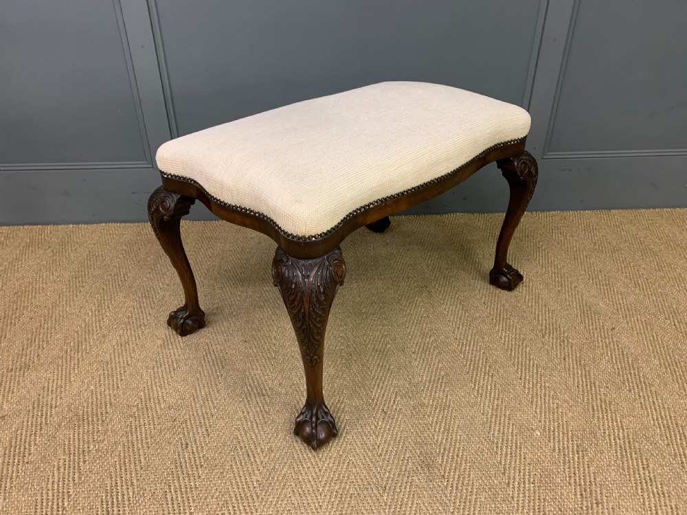 Large Mahogany Chippendale Style Stool View V