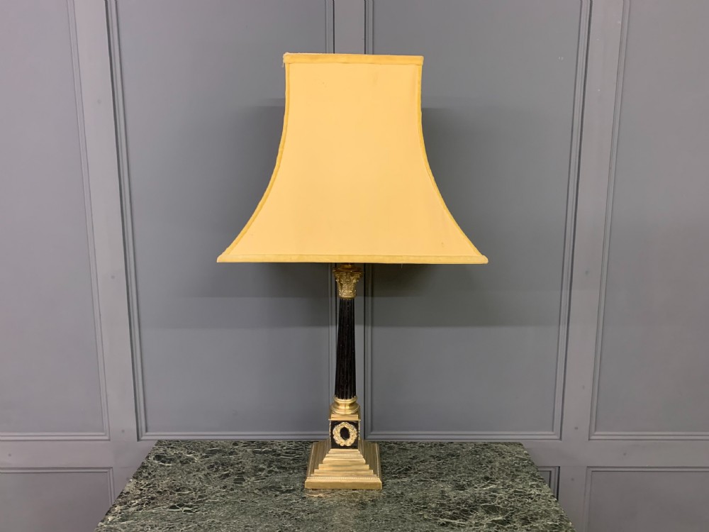 Corinthian Column Brass Table Lamp