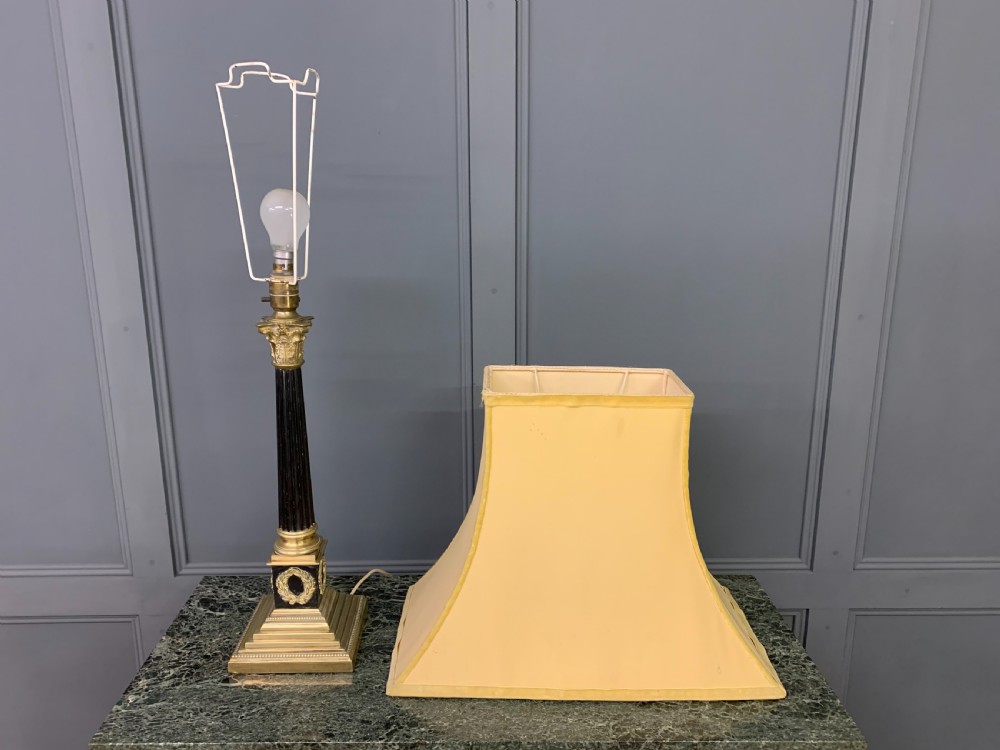 Corinthian Column Brass Table Lamp View V