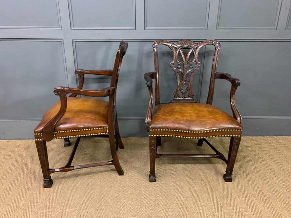 Set of 12 Chippendale Style Dining Chairs View XII