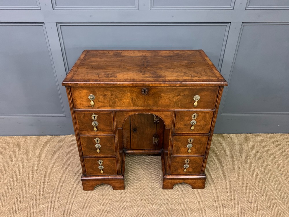 18th Century Burr Walnut Knee Hole Desk