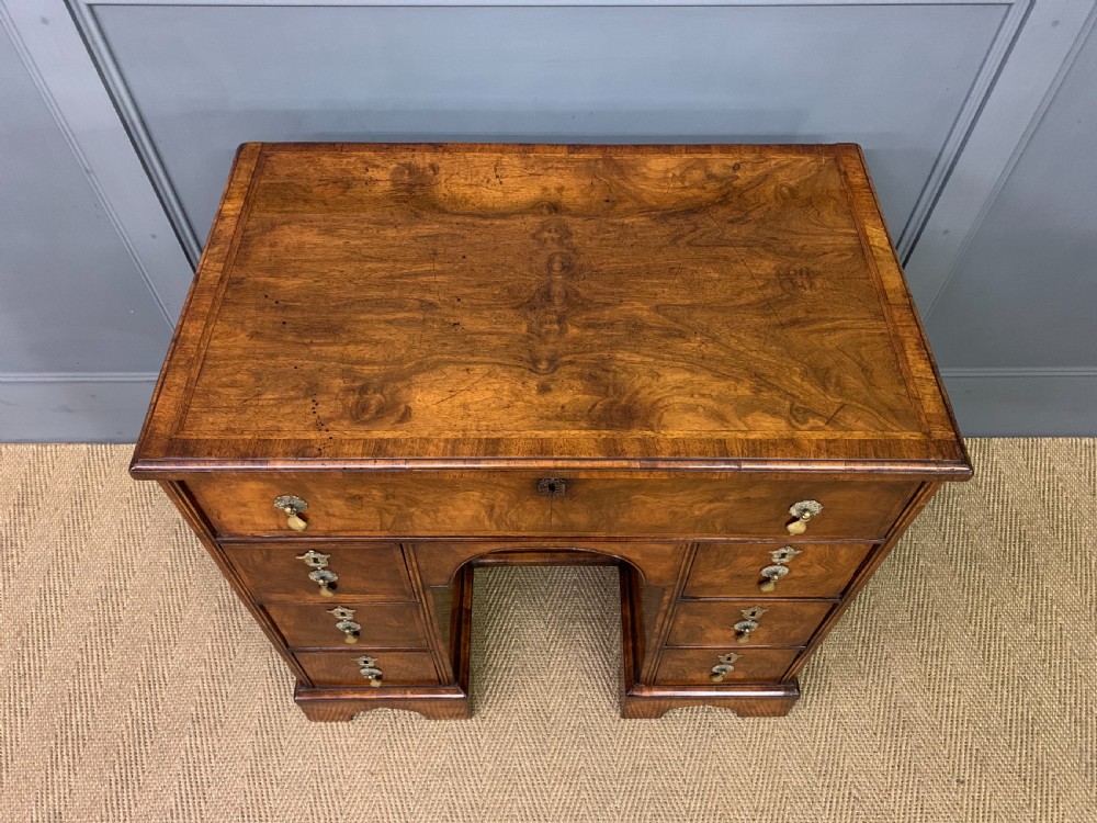 18th Century Burr Walnut Knee Hole Desk View III