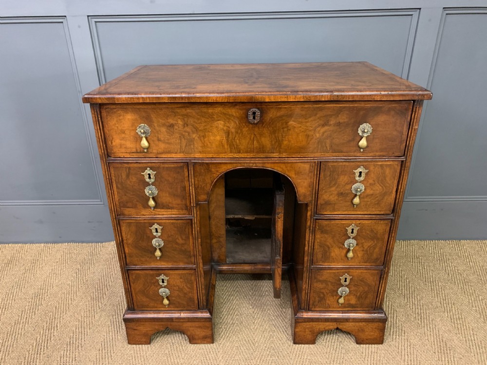 18th Century Burr Walnut Knee Hole Desk View IX