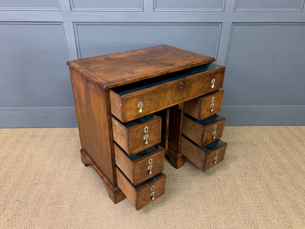18th Century Burr Walnut Knee Hole Desk View XI