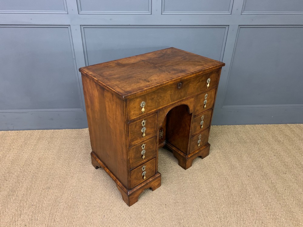 18th Century Burr Walnut Knee Hole Desk View XII