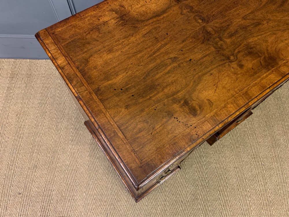 18th Century Burr Walnut Knee Hole Desk View XIII