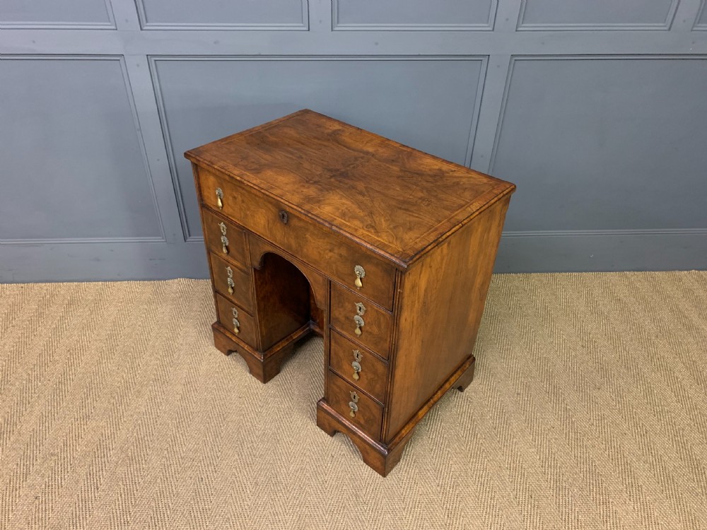 18th Century Burr Walnut Knee Hole Desk View XV