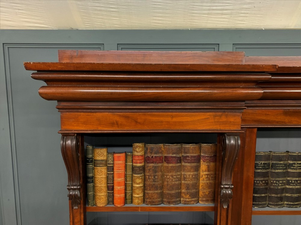 Victorian Mahogany Breakfront Open Bookcase  View IV