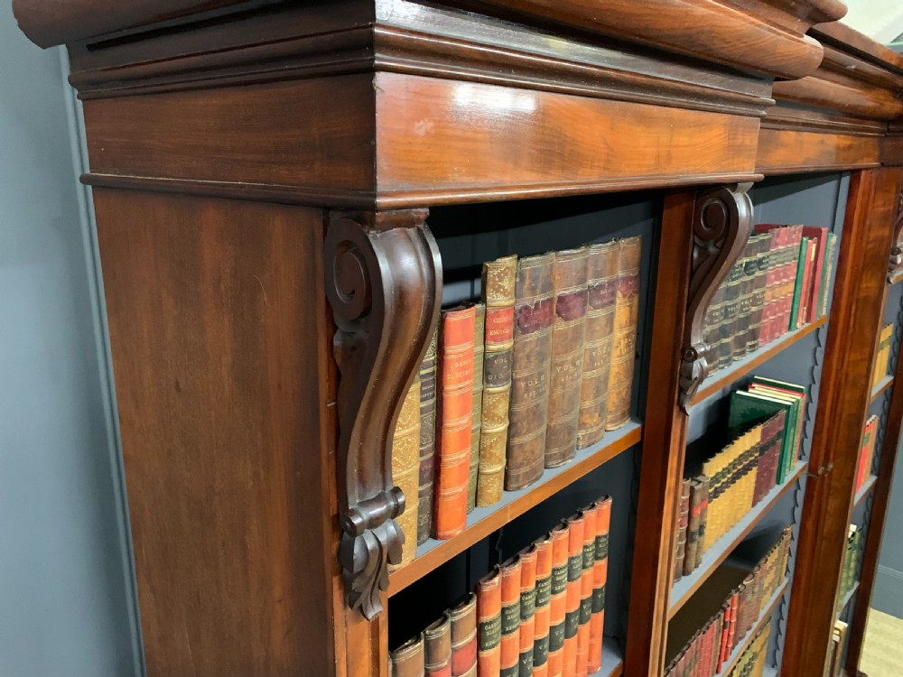 Victorian Mahogany Breakfront Open Bookcase  View VI