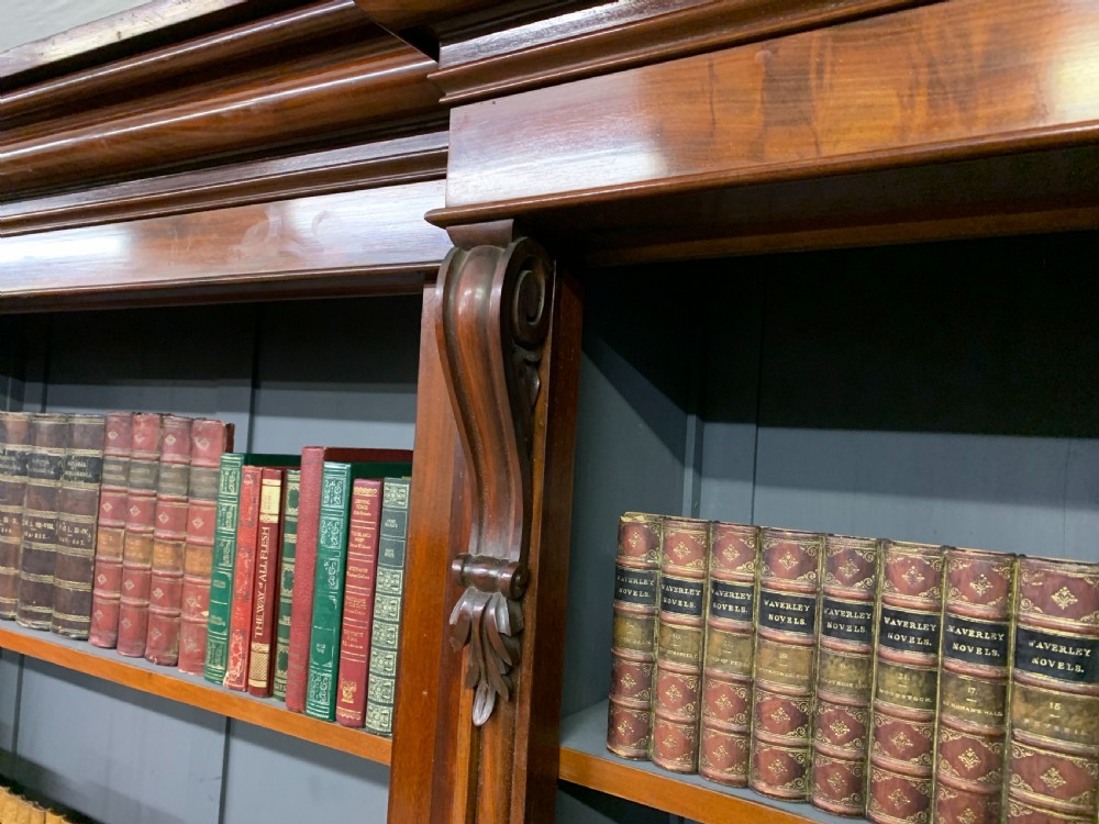 Victorian Mahogany Breakfront Open Bookcase  View VIII
