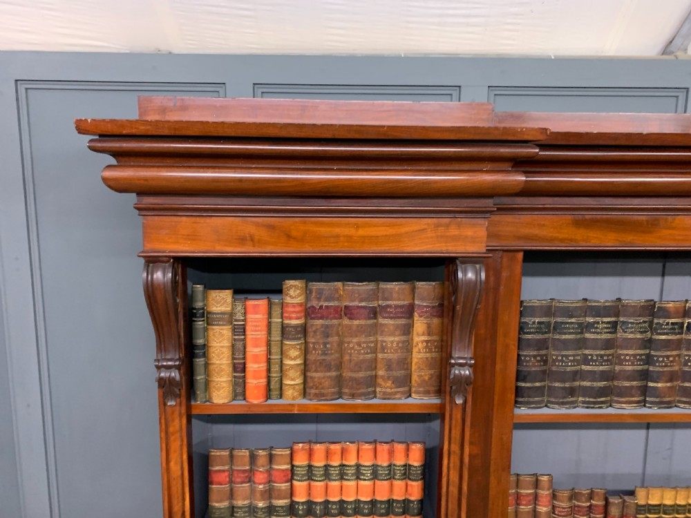 Victorian Mahogany Breakfront Open Bookcase  View IX