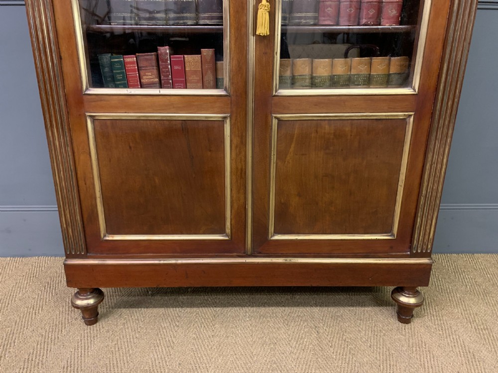 French Mahogany Brass Inlaid Bookcase View VI