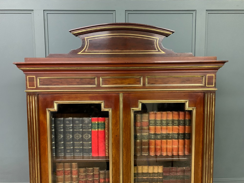 French Mahogany Brass Inlaid Bookcase View IX