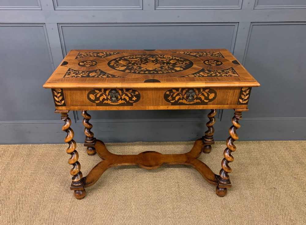 William and Mary Style Floral Marquetry Table