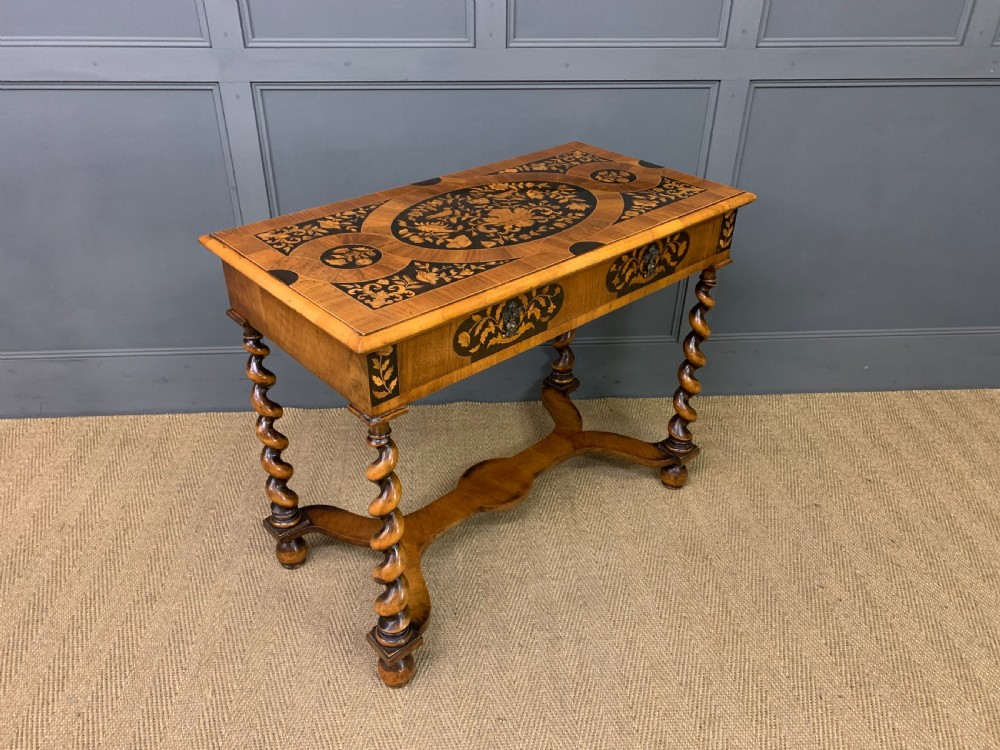 William and Mary Style Floral Marquetry Table View IX