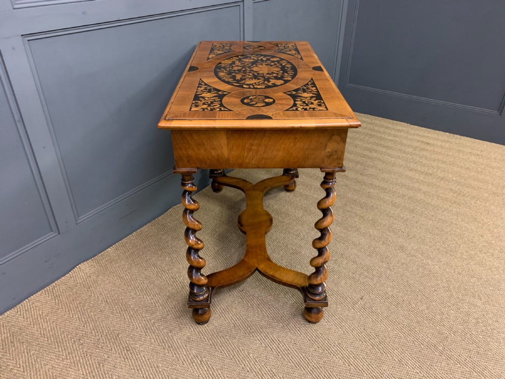 William and Mary Style Floral Marquetry Table View X