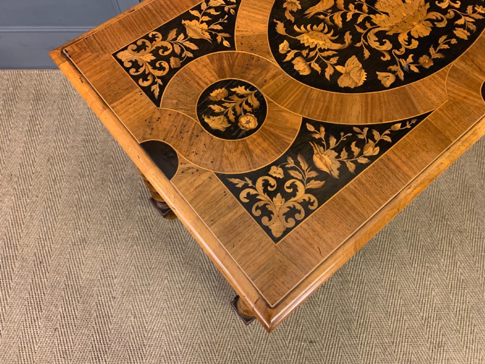William and Mary Style Floral Marquetry Table View XI