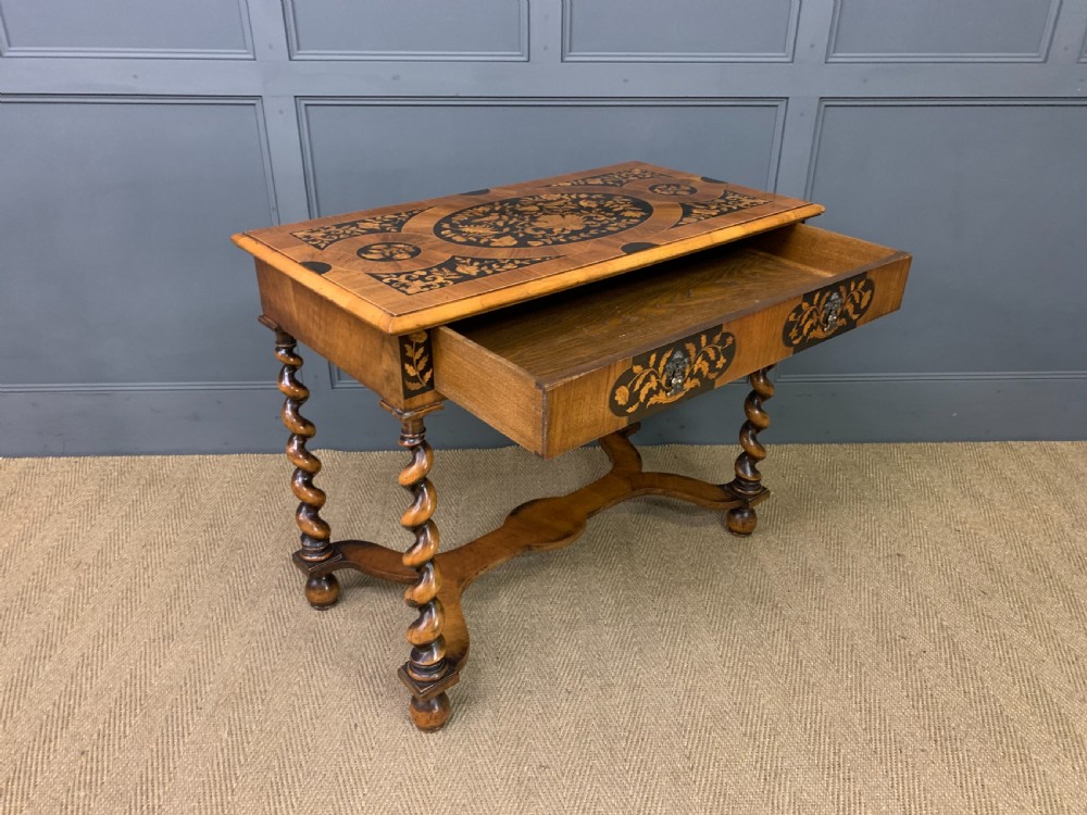 William and Mary Style Floral Marquetry Table View XIII