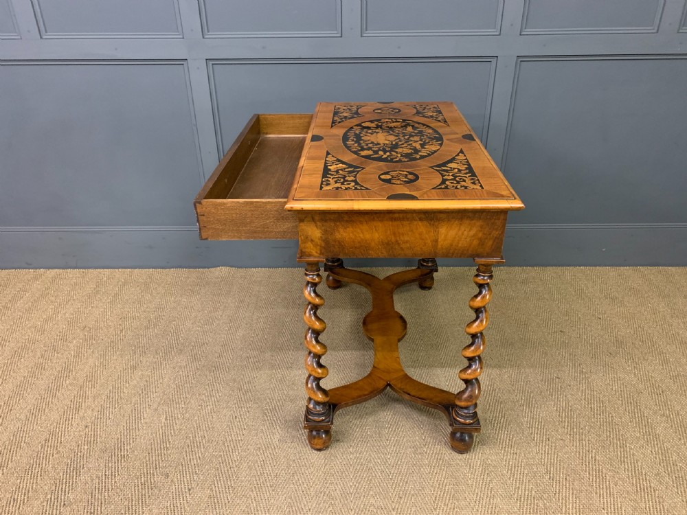 William and Mary Style Floral Marquetry Table View XV