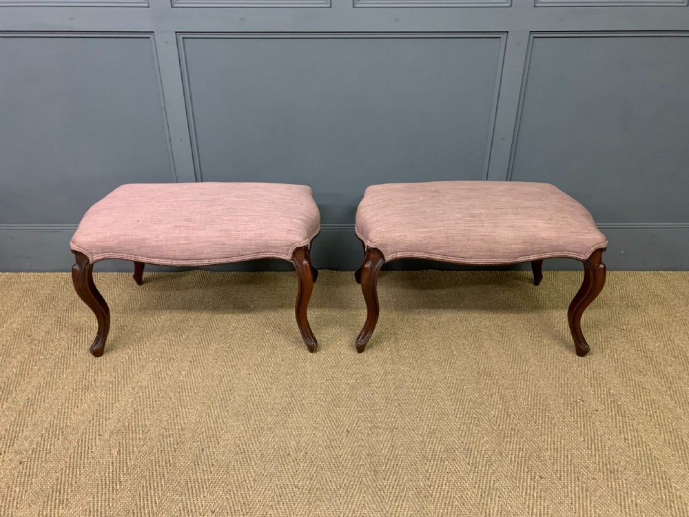 Pair of Victorian Mahogany Stools View II