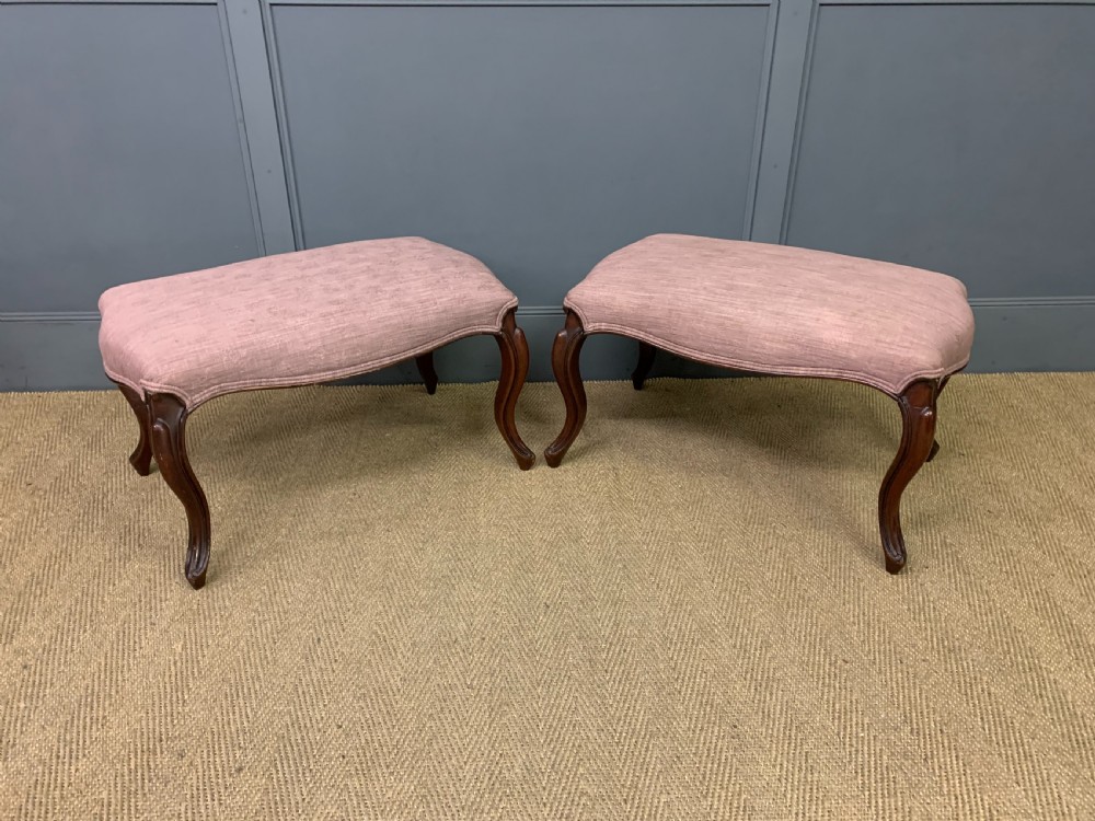 Pair of Victorian Mahogany Stools View III