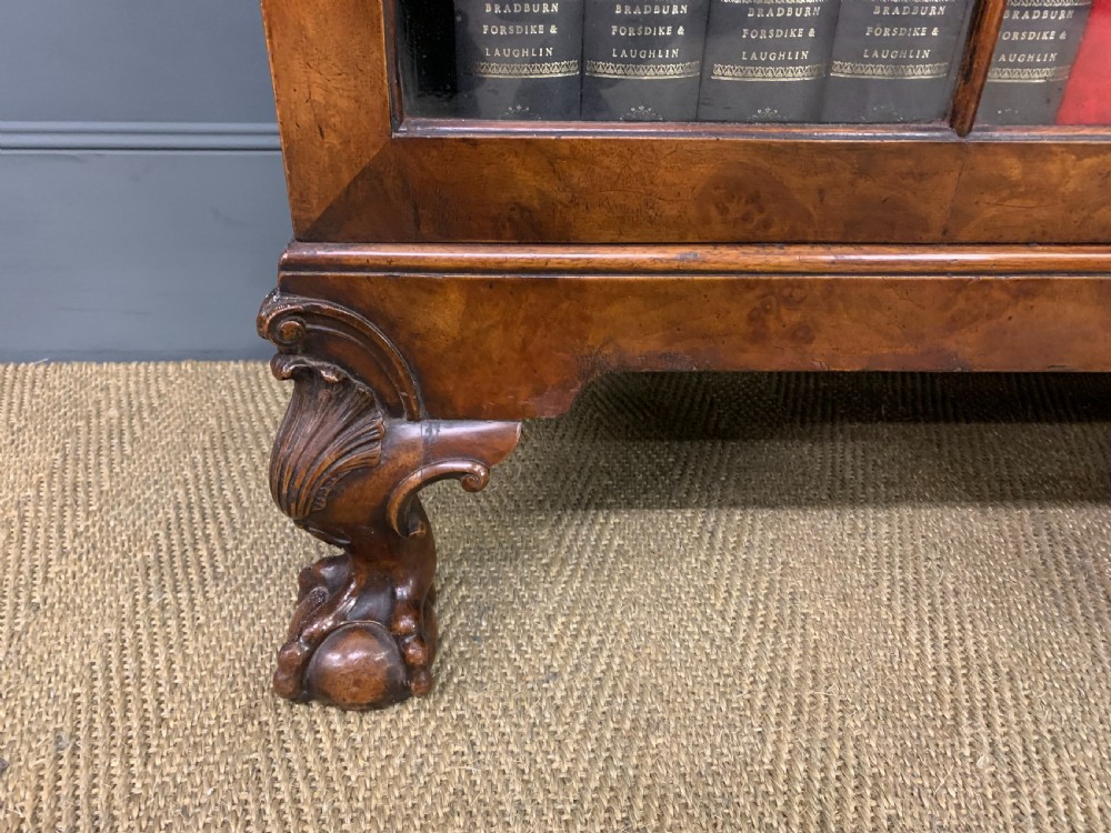 Burr Walnut Breakfront Bookcase View VII