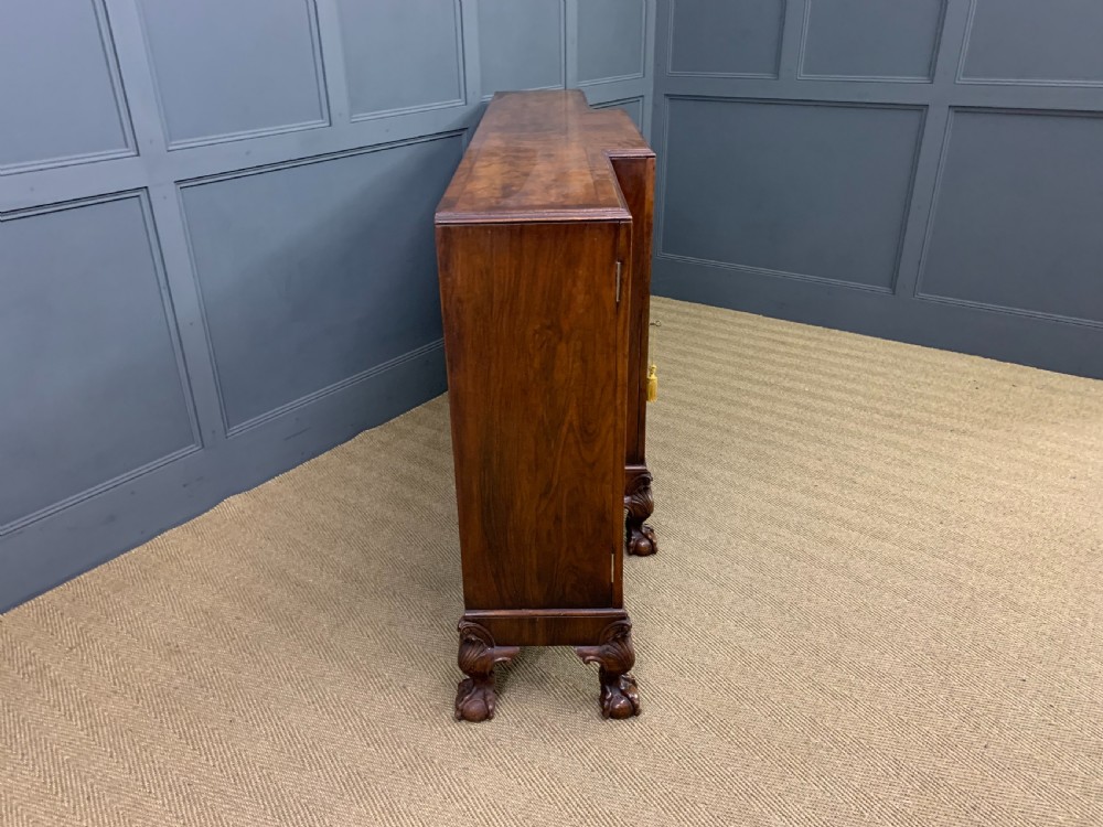 Burr Walnut Breakfront Bookcase View XII