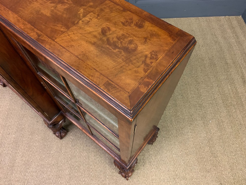 Burr Walnut Breakfront Bookcase View XVI