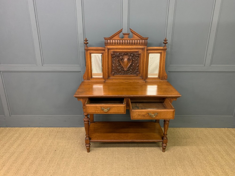 Victorian Carved Oak Table View IV